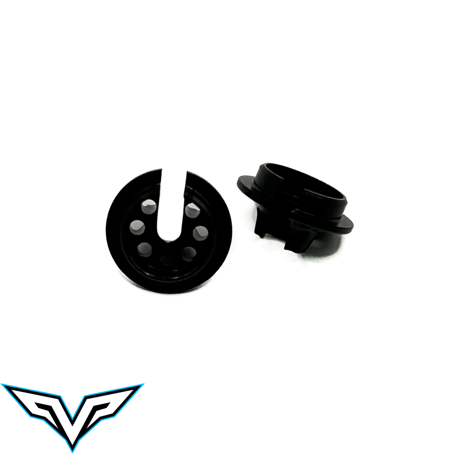 Small Bore Aluminum Spring Cups Tall - Black (2)
